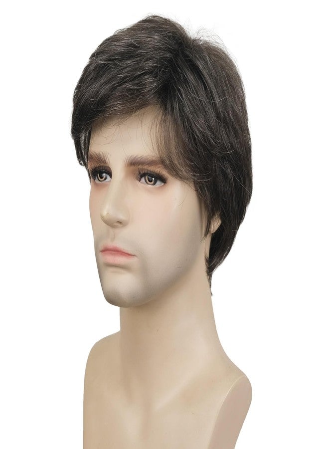 ايمول شعر مستعار رجالي قصير مستقيم رمادي من إيمول، شعر طبيعي، شعر مستعار صناعي - Image 4